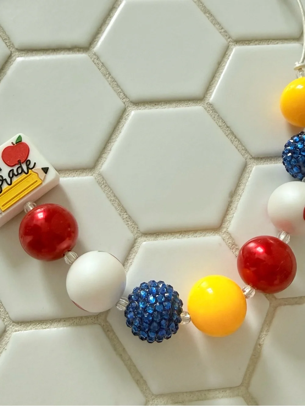 First Grade Apple Bead Necklace - Kids Accessories